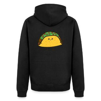 Taco eating mexico - Unisex Premium Organic Zip Hoodie - black - Back - Nico (187cm)