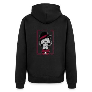 " Funky Monkey " - Unisex Premium Organic Zip Hoodie - black - Back - Nico (187cm)