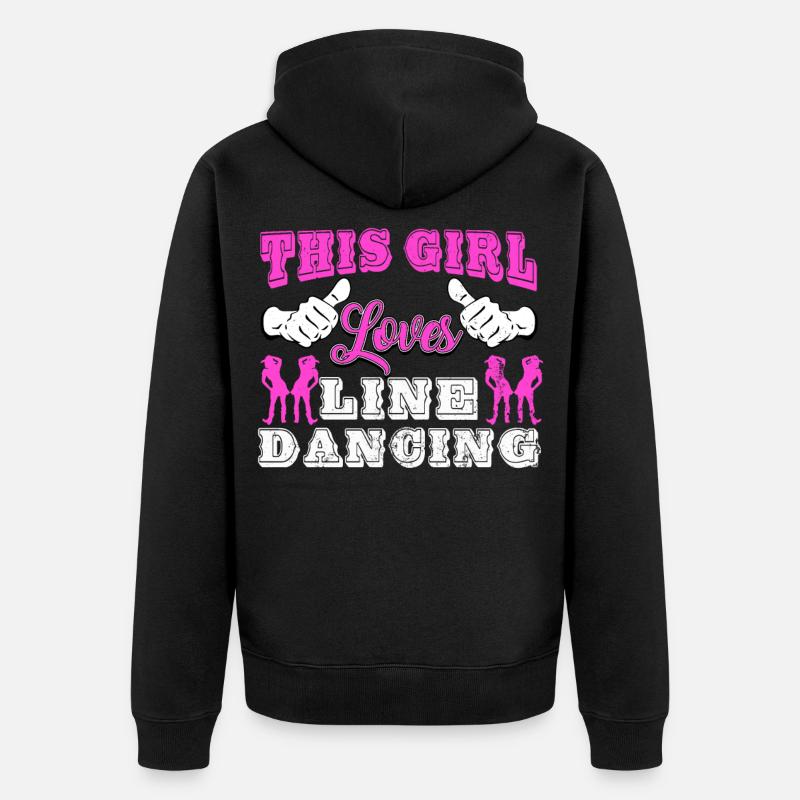 Linedance, Line dancing Linedancer - Unisex Premium Organic Zip Hoodie - black