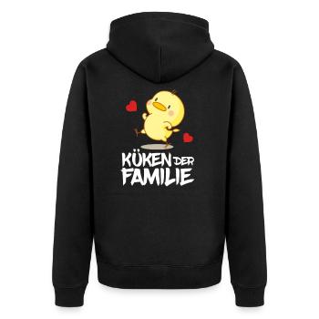 Küken der Familie Geschenkidee Geburtstag - Unisex Premium Bio Zip Hoodie - Schwarz - Hinten - Nico (187cm)