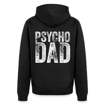 Psycho Dad idée cadeau anniversaire fête des pères - Veste à capuche bio Premium Unisexe - noir - Dos - Nico (187cm)
