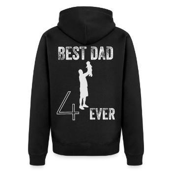 Meilleure idée cadeau d'anniversaire papa - Veste à capuche bio Premium Unisexe - noir - Dos - Nico (187cm)