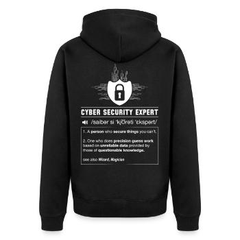 Cyber security definition programmer IT nerd - Unisex Premium Organic Zip Hoodie - black - Back - Nico (187cm)