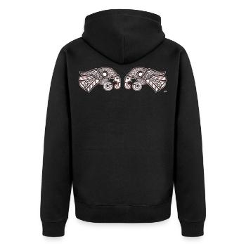 Corbeaux du Nord - Veste à capuche bio Premium Unisexe - noir - Dos - Nico (187cm)