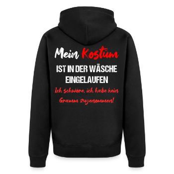 Mein Kostüm Ist In Der Wäsche Eingelaufen - Unisex Premium Bio Zip Hoodie - Schwarz - Hinten - Nico (187cm)