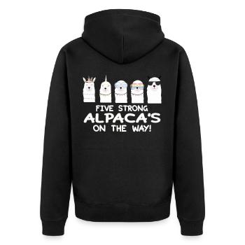 Une solide équipe d'alpaga - Veste à capuche bio Premium Unisexe - noir - Dos - Nico (187cm)