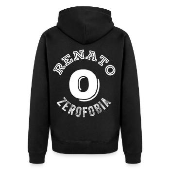 Renato Zero Italien Musik Geschenkidee - Unisex Premium Bio Zip Hoodie - Schwarz - Hinten - Nico (187cm)