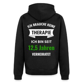 Petersilien Hochzeit 12,5 Jahre Hochzeitstag Idee - Unisex Premium Bio Zip Hoodie - Schwarz - Hinten - Nico (187cm)