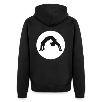 Turnen Geschenkidee für sportliche Mädchen Tanzen - Unisex Premium Bio Zip Hoodie - Schwarz - Hinten - Nico (187cm)
