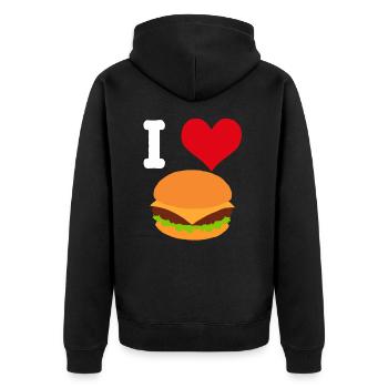 Amour de Burger Amour de Burger - Veste à capuche bio Premium Unisexe - noir - Dos - Nico (187cm)