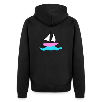 Boot - Unisex Premium Bio Zip Hoodie - Schwarz - Hinten - Nico (187cm)