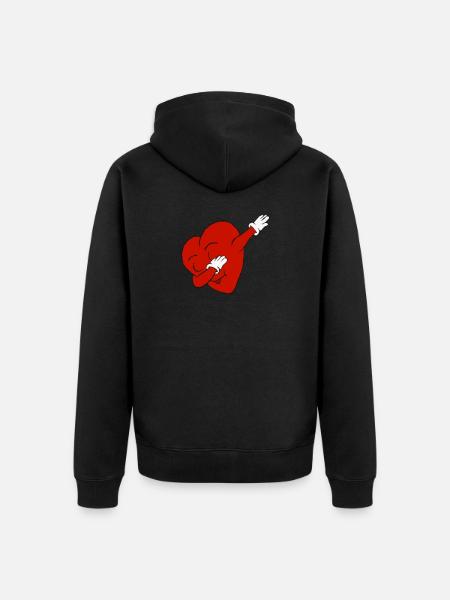 dabbendes heart, dabbing heart - Unisex Premium Organic Zip Hoodie - black