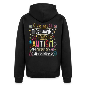 Autisme Autism - Veste à capuche bio Premium Unisexe - noir - Dos - Nico (187cm)