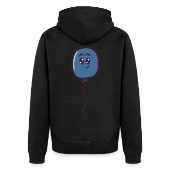 balloon - Unisex Premium Organic Zip Hoodie - black - Back - Nico (187cm)