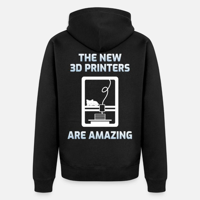 impression en 3D - Veste à capuche bio Premium Unisexe - noir