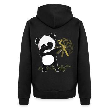 tamponner le panda - cadeau d'ours panda en bambou - Veste à capuche bio Premium Unisexe - noir - Dos - Nico (187cm)