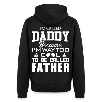 papa super cool - Veste à capuche bio Premium Unisexe - noir - Dos - Nico (187cm)