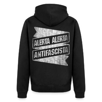 ALERTA ALERTA ANtiFAscIsTA ANTIFA - Veste à capuche bio Premium Unisexe - noir - Dos - Nico (187cm)