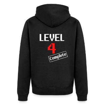 4th birthday party years shirt outfit gift - Unisex Premium Organic Zip Hoodie - black - Back - Nico (187cm)