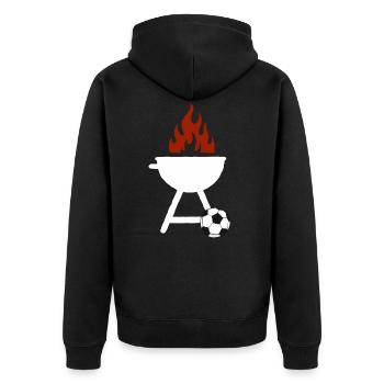 Soccer grill soccer grill grilling soccer - Unisex Premium Organic Zip Hoodie - black - Back - Nico (187cm)