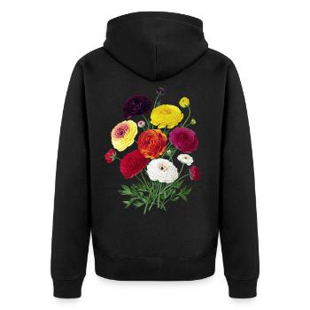 Fleurs enfant cadeau anniversaire flower power - Veste à capuche bio Premium Unisexe - noir - Dos - Nico (187cm)