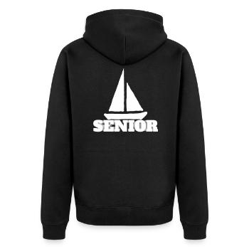 Senior bateau bateau marin lac mer pensionné voile - Veste à capuche bio Premium Unisexe - noir - Dos - Nico (187cm)