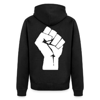 Black Lives Matter Black Power - Unisex Premium Organic Zip Hoodie - black - Back - Nico (187cm)