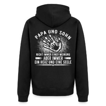 Dad and Son Partner Look Christmas Gift Idea - Unisex Premium Organic Zip Hoodie - black - Back - Nico (187cm)