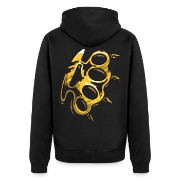Poing américain - Veste à capuche bio Premium Unisexe - noir - Dos - Nico (187cm)