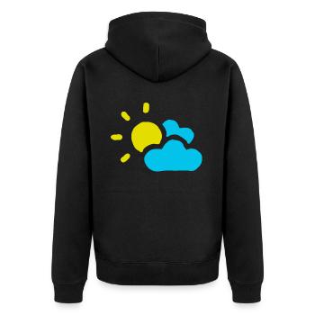 Bewölkt Sonne Wolken Himmel Sommer Frühling - Unisex Premium Bio Zip Hoodie - Schwarz - Hinten - Nico (187cm)