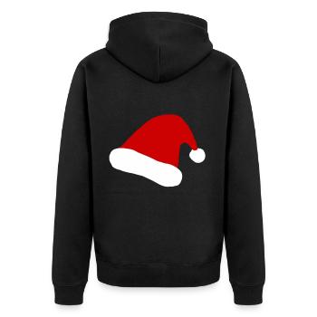 Christmas hat Christmas XMas Christmas X-Mas - Unisex Premium Organic Zip Hoodie - black - Back - Nico (187cm)