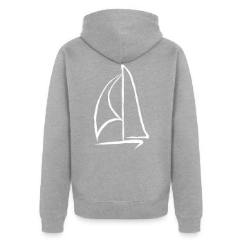 Segelboot Segelschiff Segeln Segler Segelsport - Unisex Premium Organic Zip Hoodie - heather grey - Back - Nico (187cm)