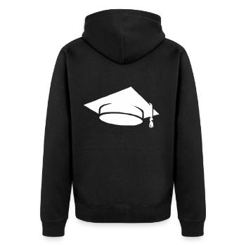 Abschluss Diplom Studium Student Studenten Hut - Unisex Premium Bio Zip Hoodie - Schwarz - Hinten - Nico (187cm)