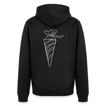 School bag, sugar bag, school start - Unisex Premium Organic Zip Hoodie - black - Back - Nico (187cm)