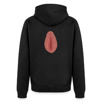 Vagina Pussy Muschi Geschlechtsteil Geburtstag - Unisex Premium Bio Zip Hoodie - Schwarz - Hinten - Nico (187cm)