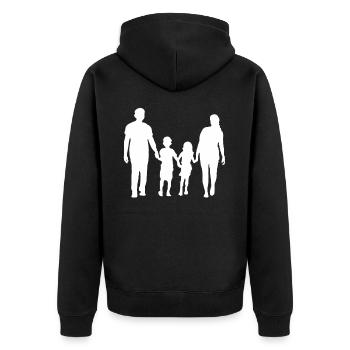 Famille fils fille papa maman père mère fils - Veste à capuche bio Premium Unisexe - noir - Dos - Nico (187cm)
