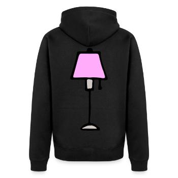 Lampe - Unisex Premium Bio Zip Hoodie - Schwarz - Hinten - Nico (187cm)