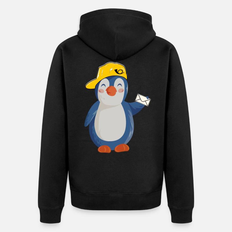 Postier Postman Postman Funny Pingu - Veste à capuche bio Premium Unisexe - noir