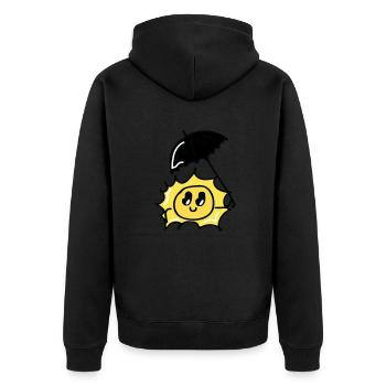 Soleil - humour - drôle - Veste à capuche bio Premium Unisexe - noir - Dos - Nico (187cm)
