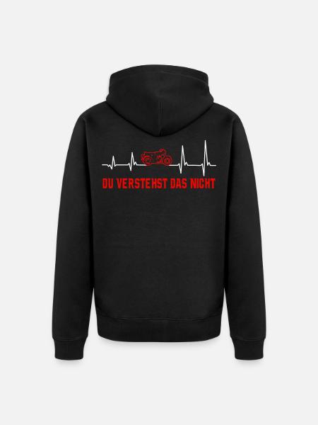 Herzschlag Moped S51 Simson Ossi Simsonfan Zweitak - Unisex Premium Bio Zip Hoodie - Schwarz