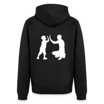 Père et fils papa enfant famille papa fils cadeau - Veste à capuche bio Premium Unisexe - noir - Dos - Nico (187cm)