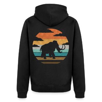 Cadeau de mammouth coucher de soleil vintage - Veste à capuche bio Premium Unisexe - noir - Dos - Nico (187cm)