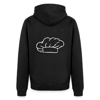 Chef's hat cook gift hobby cook baker cook - Unisex Premium Organic Zip Hoodie - black - Back - Nico (187cm)