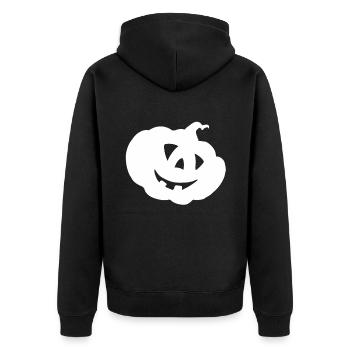 Halloween Gift Pumpkin Costume Pumpkin Pumpkin - Unisex Premium Organic Zip Hoodie - black - Back - Nico (187cm)