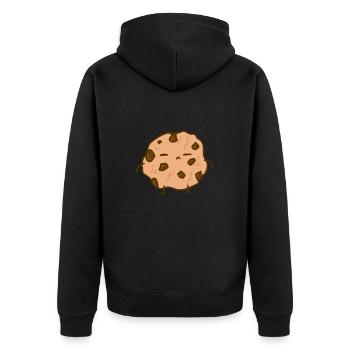 Keks Genervt Lustig - Unisex Premium Bio Zip Hoodie - Schwarz - Hinten - Nico (187cm)