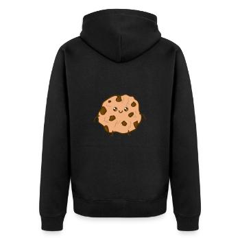 Keks - Unisex Premium Bio Zip Hoodie - Schwarz - Hinten - Nico (187cm)