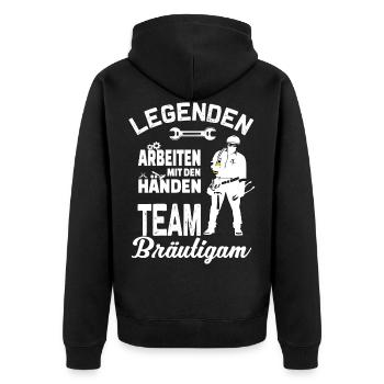 Artisans de partie de bachelorette de marié d'équipe - Veste à capuche bio Premium Unisexe - noir - Dos - Nico (187cm)