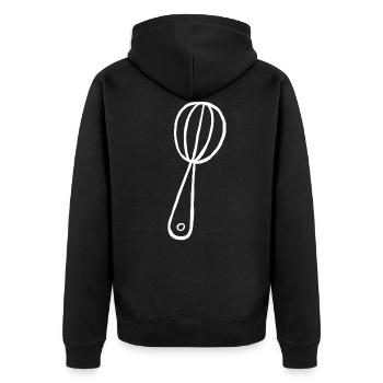 Whisk kitchen cook bake gift amateur chef - Unisex Premium Organic Zip Hoodie - black - Back - Nico (187cm)