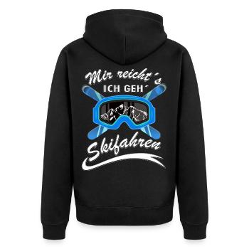 Mir reichts ich geh Skifahren Mega - Unisex Premium Bio Zip Hoodie - Schwarz - Hinten - Nico (187cm)