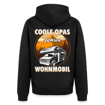 Coole Opas fahren Wohnmobil - Unisex Premium Bio Zip Hoodie - Schwarz - Hinten - Nico (187cm)